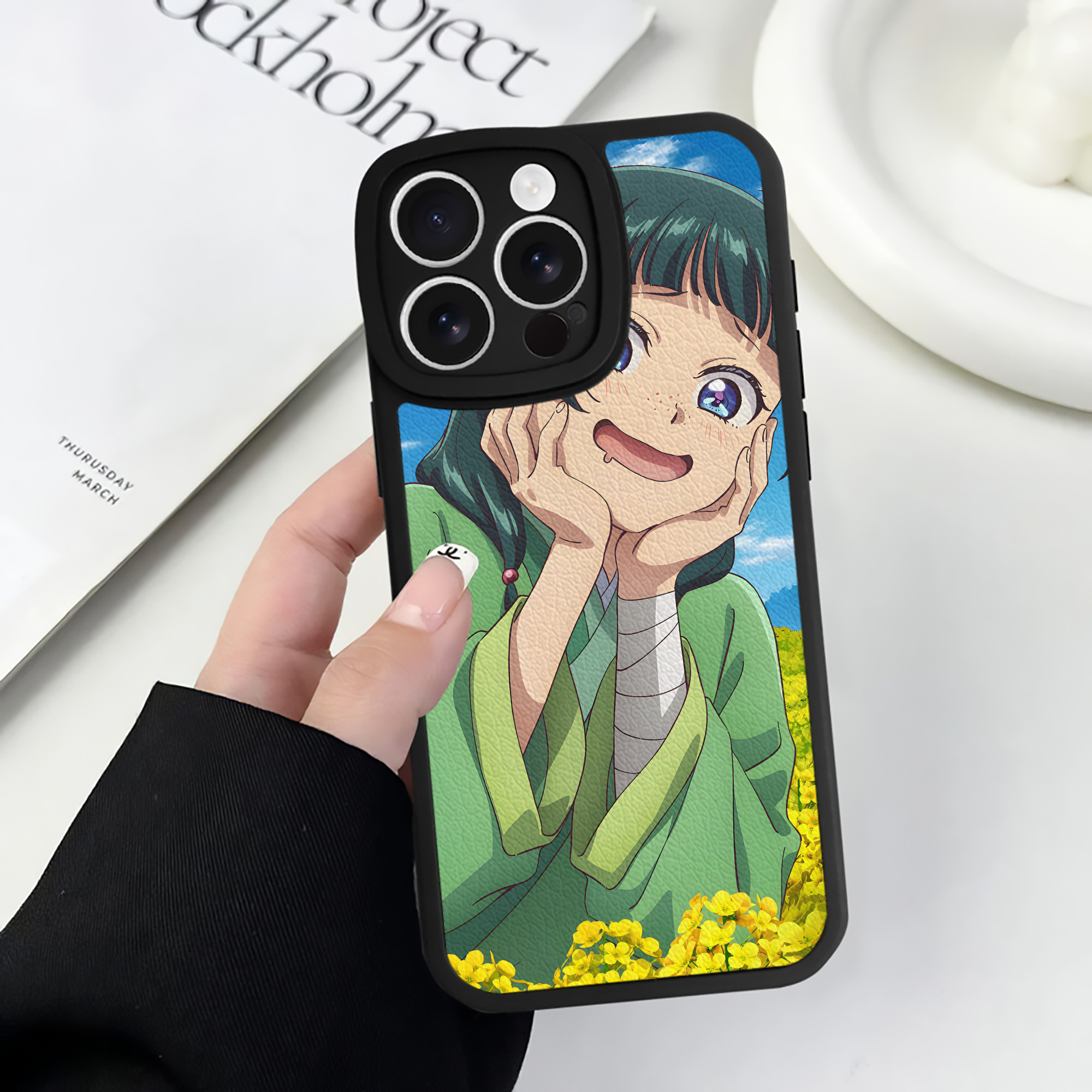 （画像用） 薬屋のひとりごと The Apothecary Diaries 【iPhone 16シリーズ対応】シリコンスマホケース（レザー調） 材質：シリコン